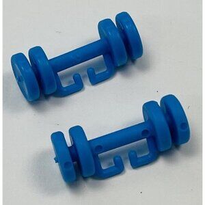 VTG 2pc Set MATTEL Barbie Fitness Center Gym Blue Dumbbells WEIGHTS 7975 EUC